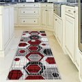 Lbaiet Lbaiet CH379R26 Red Amoura Geometric 2 x 6 ft. Runner Rug; Red; White; Gray & Black CH379R26 Red